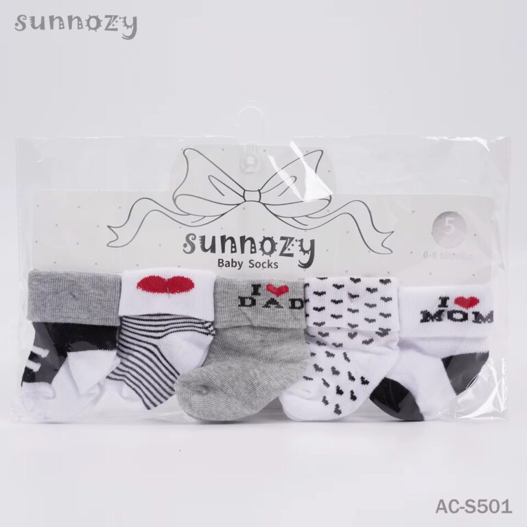 Sunnozy Baby Socks 5pcs 0-6 months- love - View 2