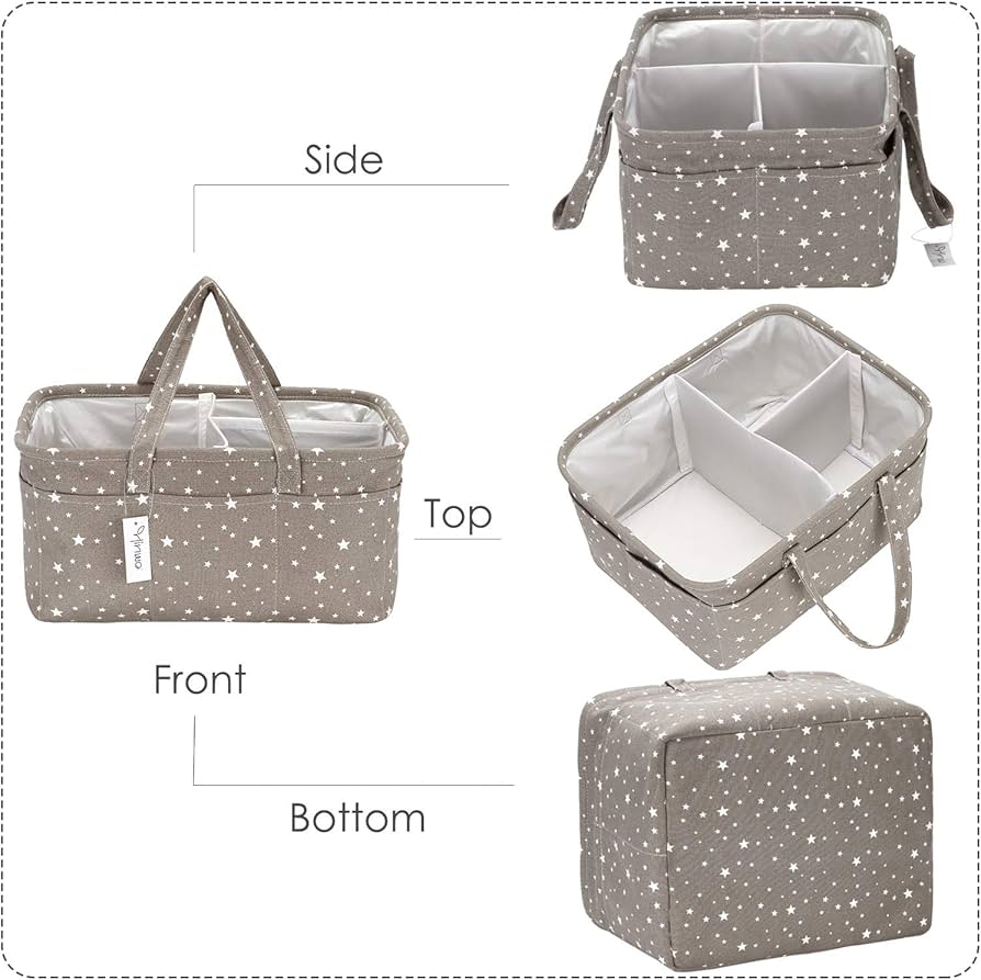 Baby Diaper Caddy 3-Compartment Ash Star - View 3