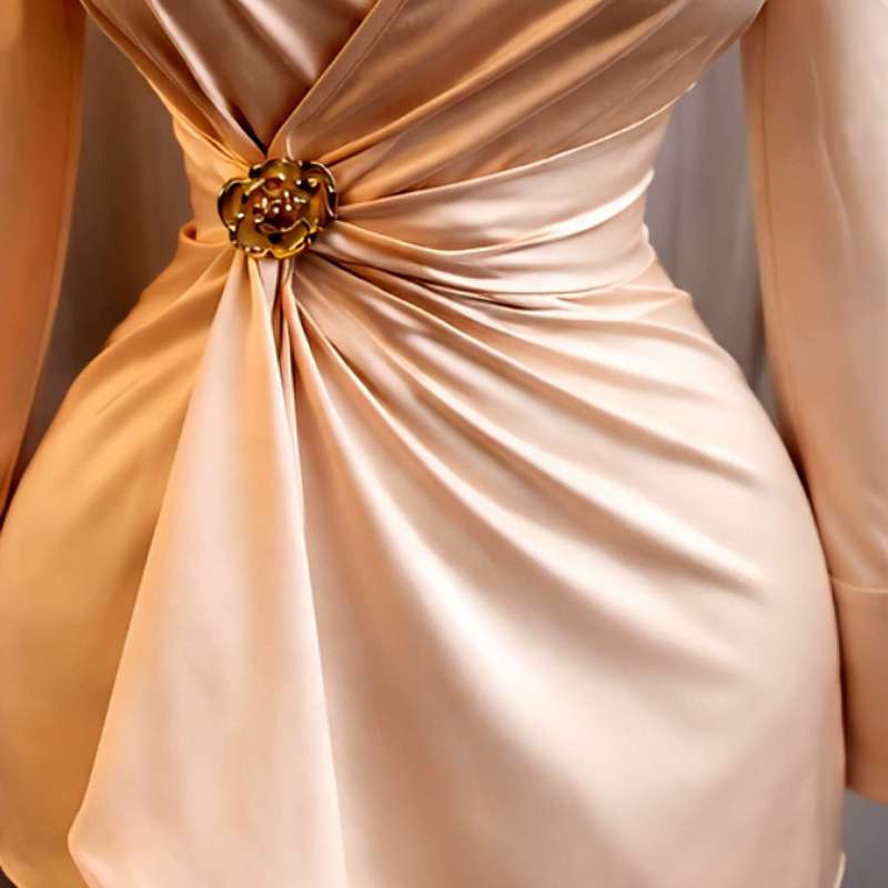 Satin Wrap Dress - View 4