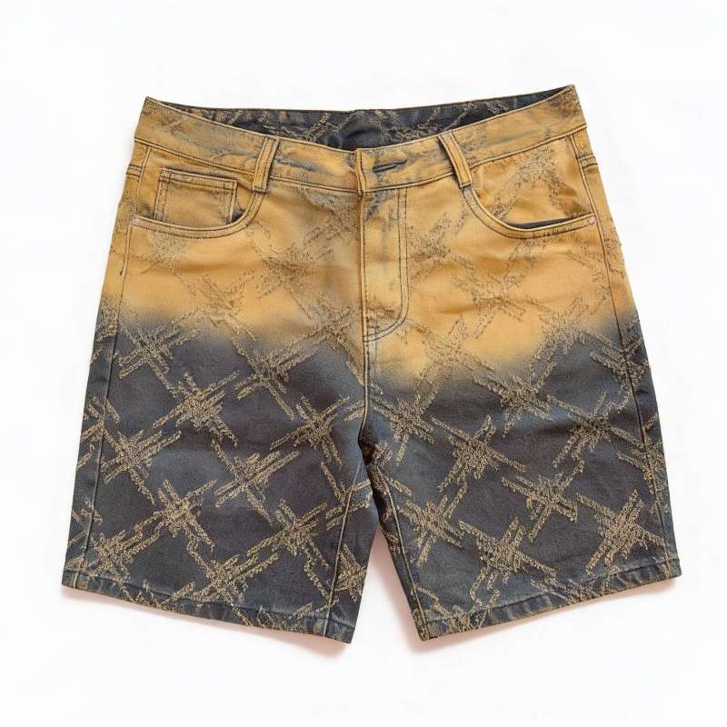 Barbed Gradient Denims Shorts - View 2