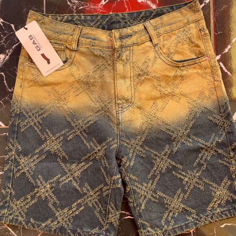 Barbed Gradient Denims Shorts - View 3