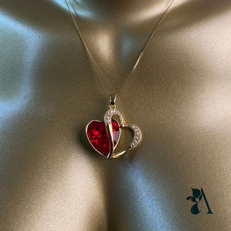 Veloria: The Mirrored Heart Necklace - View 2