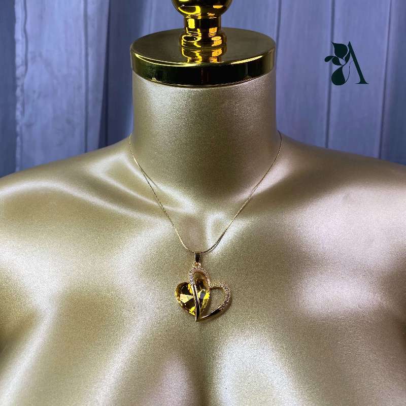 Veloria: The Mirrored Heart Necklace - View 3