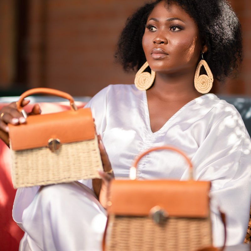 Asida Woven Top Handle Bag- Cream - View 3