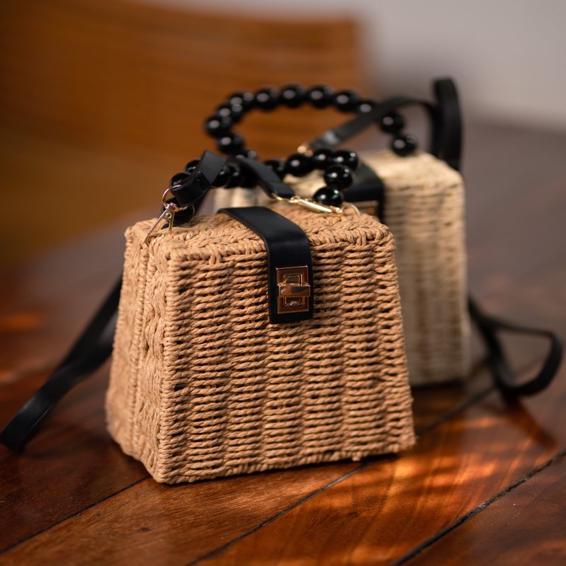 Fobiwaa Handwoven Raffia Bag—Khaki - View 3