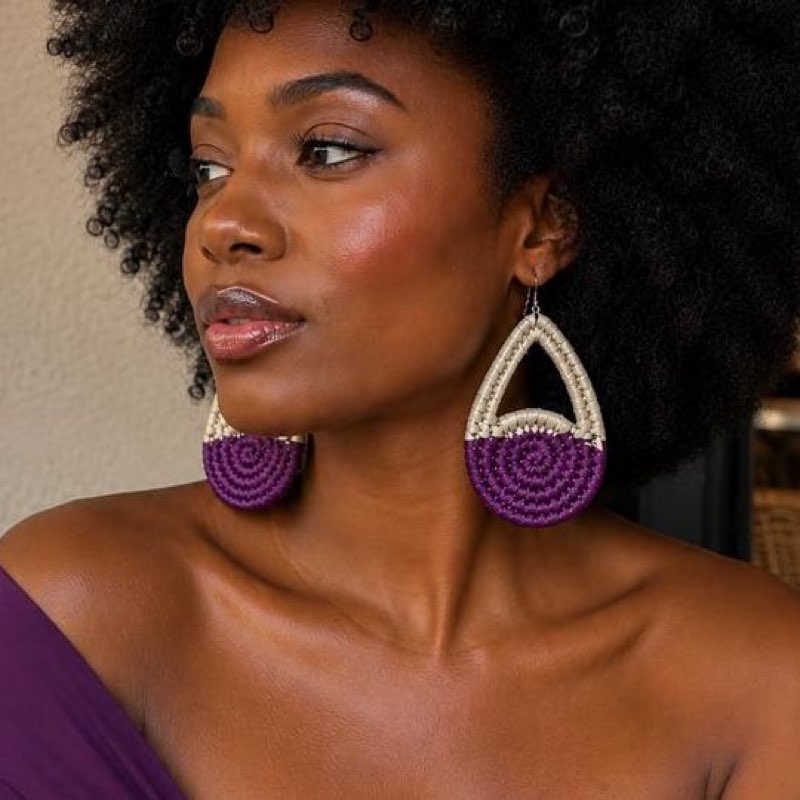Amara Raffia Earrings - View 2