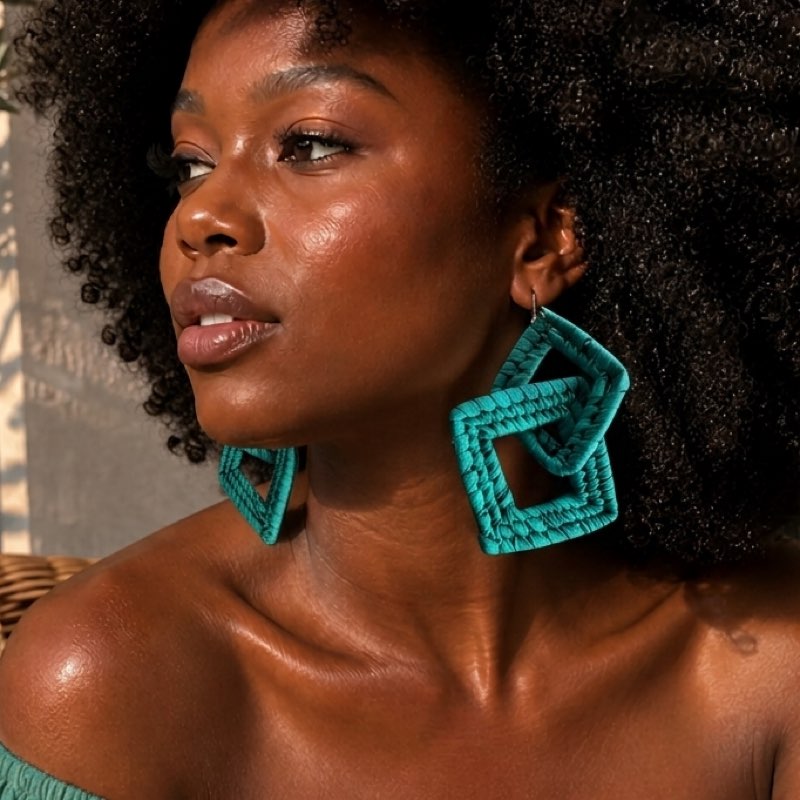 Mena Raffia Earrings - View 2