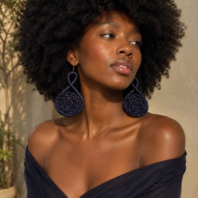 Kosi Raffia Earrings - View 2