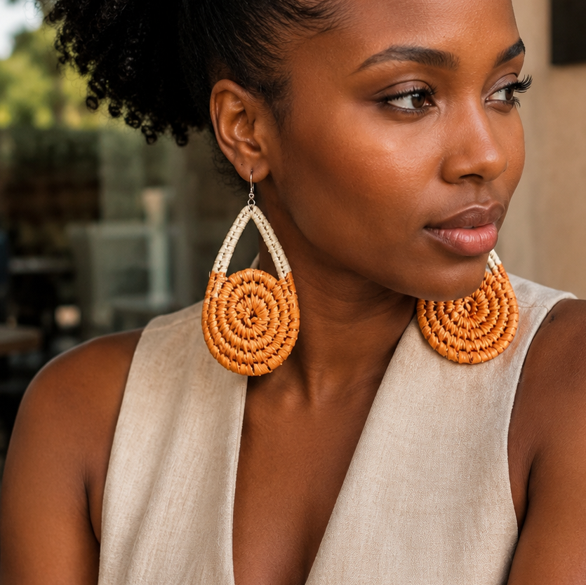 Amara Raffia Earrings - View 3