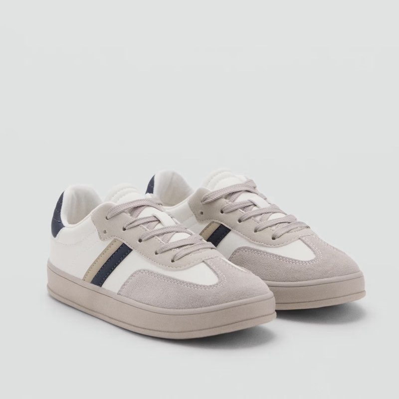 Leather mixed sneakers| MANGO EU 29 - View 3