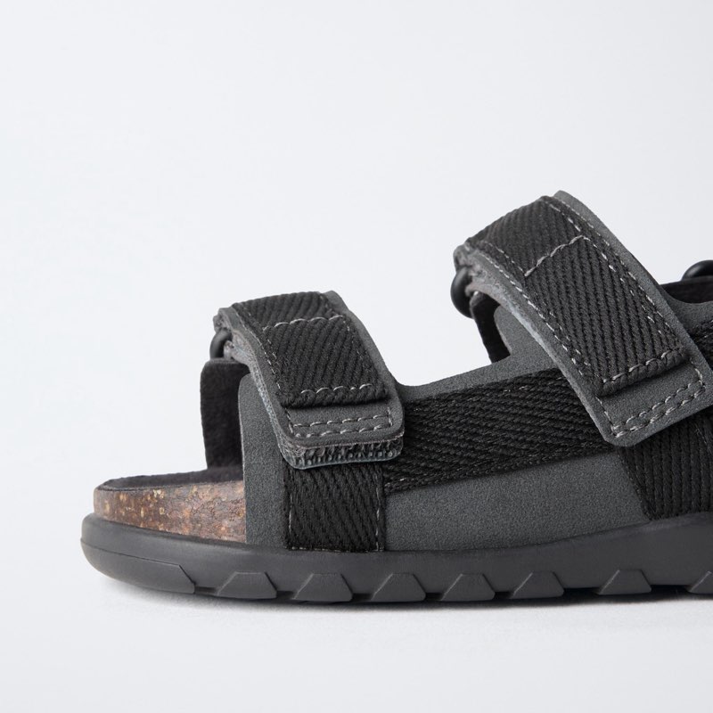 ZARA TECHNICAL BAREFOOT SANDALS ANTHRACITE GREY EU23 - View 2