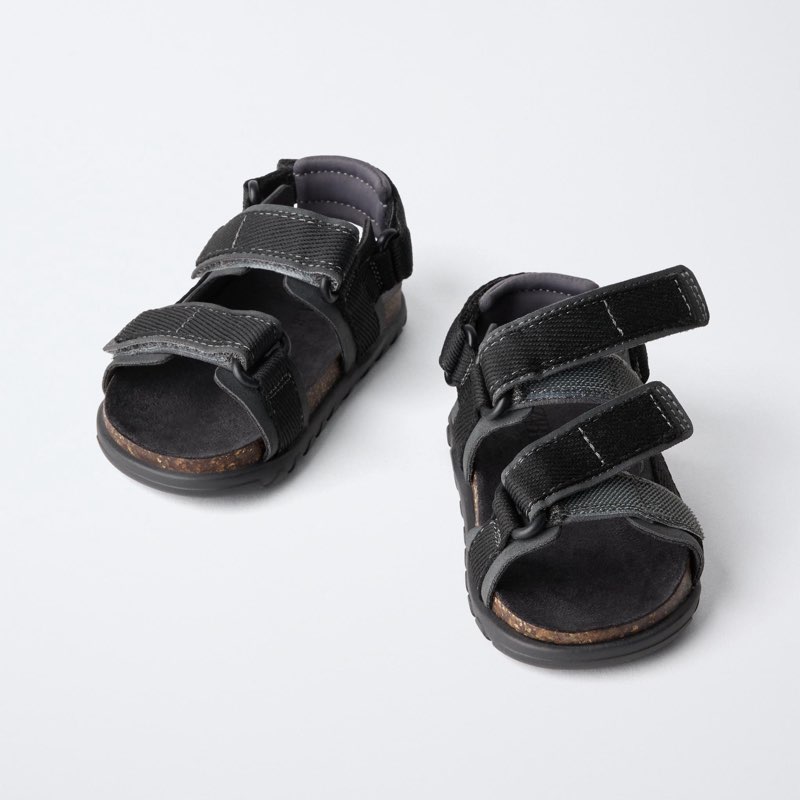 ZARA TECHNICAL BAREFOOT SANDALS ANTHRACITE GREY EU23 - View 3