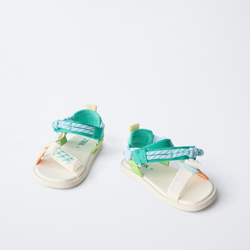 ZARA MULTI-COLOURED TECHNICAL BAREFOOT SANDALS BLUE EU21 - View 2