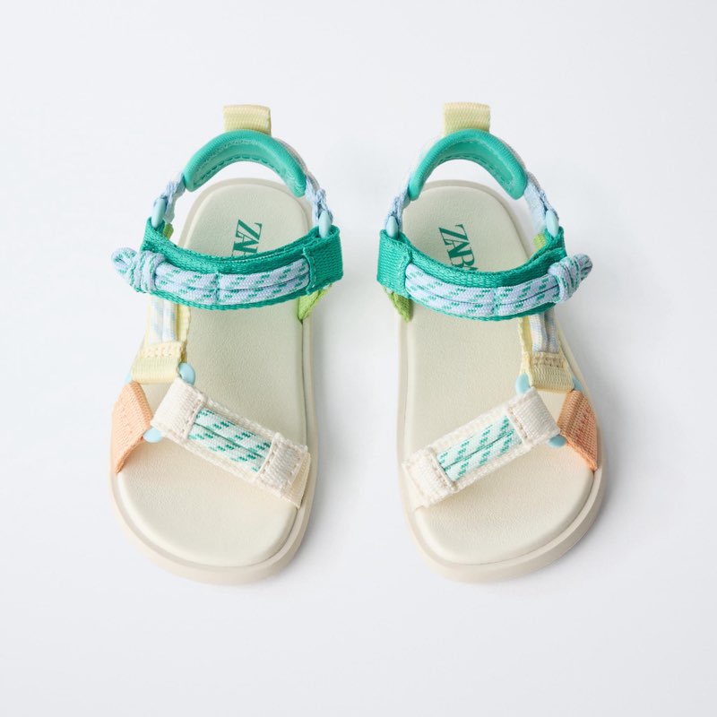 ZARA MULTI-COLOURED TECHNICAL BAREFOOT SANDALS BLUE EU21 - View 3