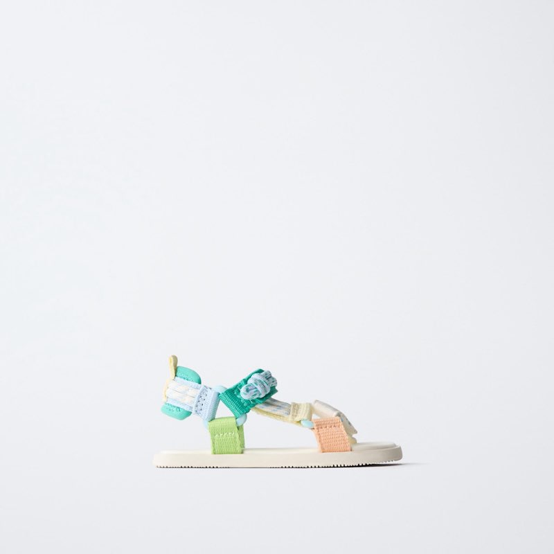 ZARA MULTI-COLOURED TECHNICAL BAREFOOT SANDALS BLUE EU21 - View 4
