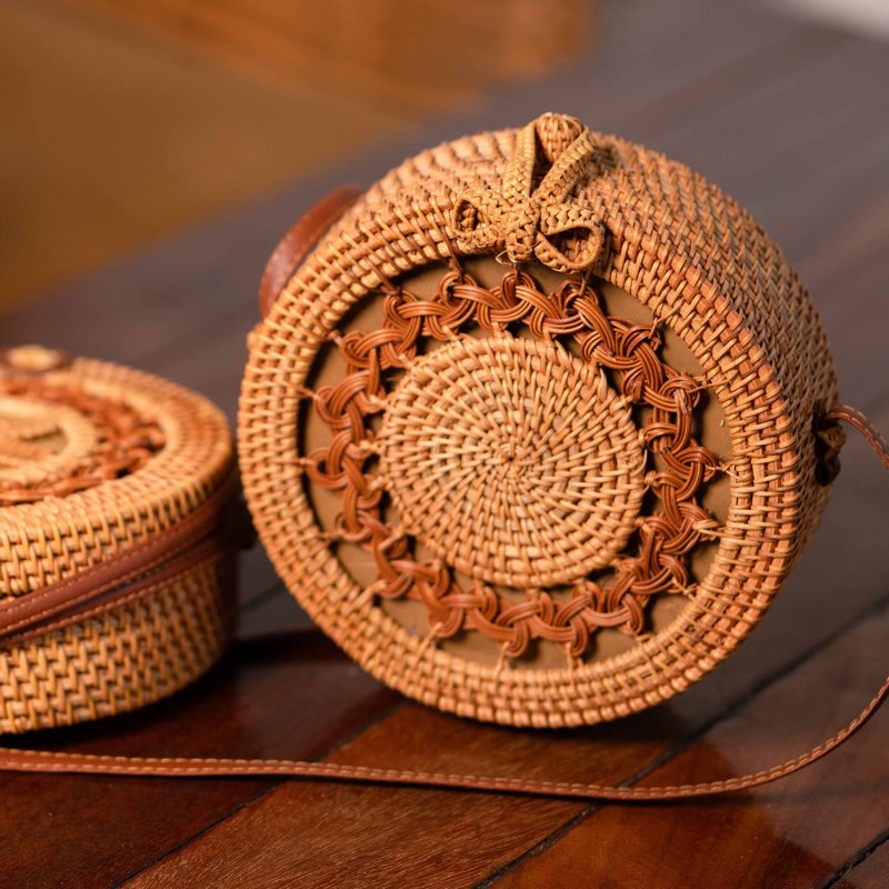 Yaa Crossbody Rattan Bag
