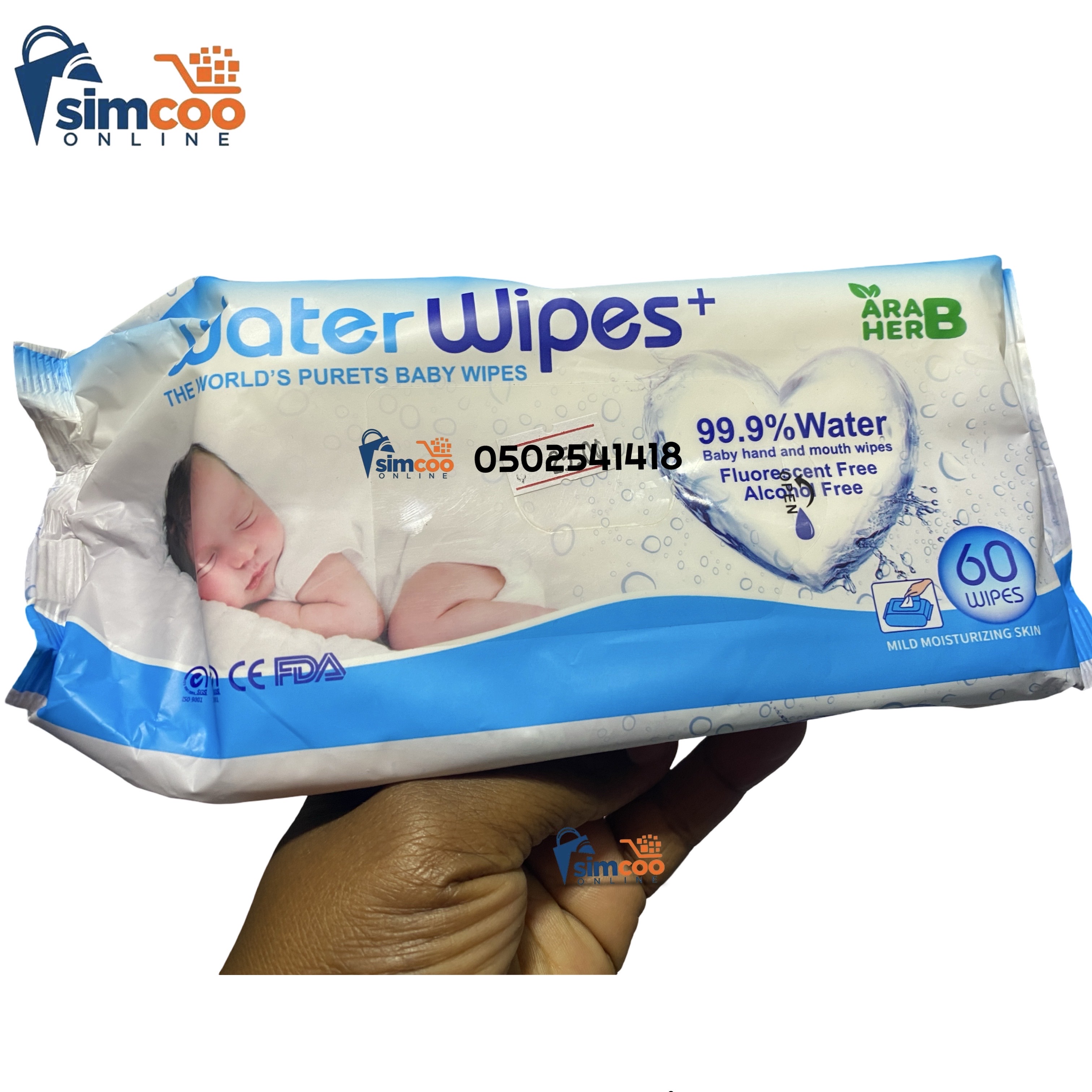 Water Wipe 99.9% water 60wipes