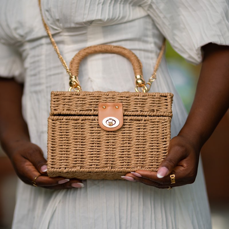 Abena Sala Khaki Woven Handbag