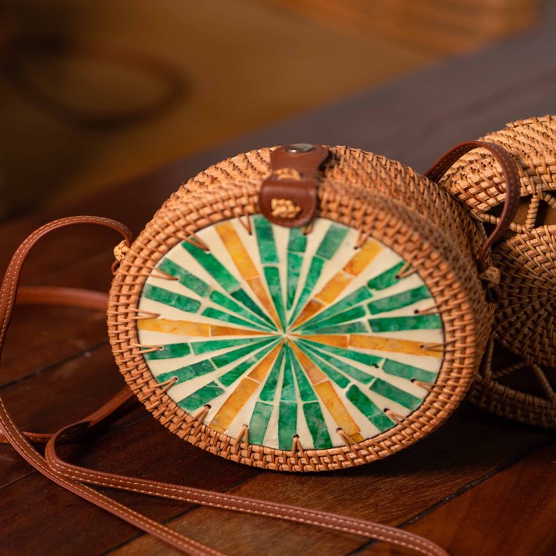 Baaba Rattan Crossbody Bag