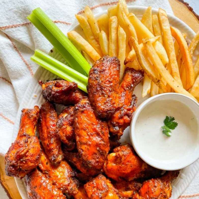 Fries and BBQ chicken