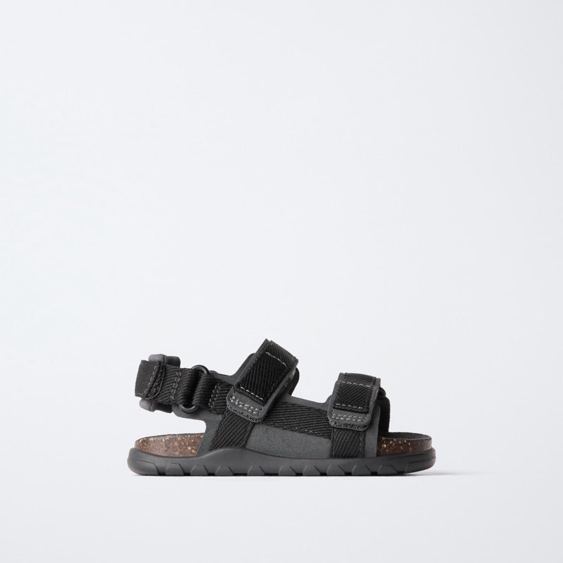 ZARA TECHNICAL BAREFOOT SANDALS ANTHRACITE GREY EU23
